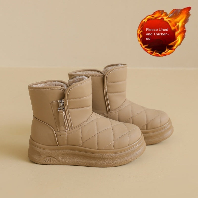 Warm Fleece-Lined Ankle Boots Women’s Casual Snow Boots