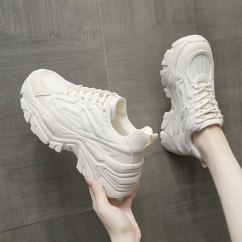 Thick-Bottom Breathable White Shoes Thick Sole Women Stepique