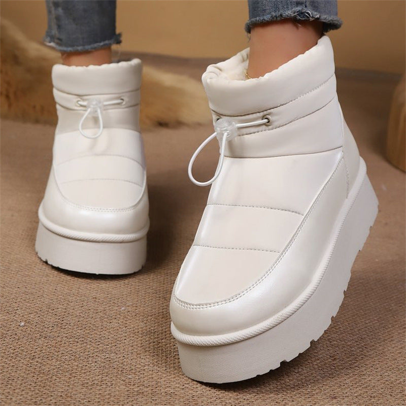Fleece-Lined Warm Cotton Lined Short Boots Women’s Winter Ankle Boots