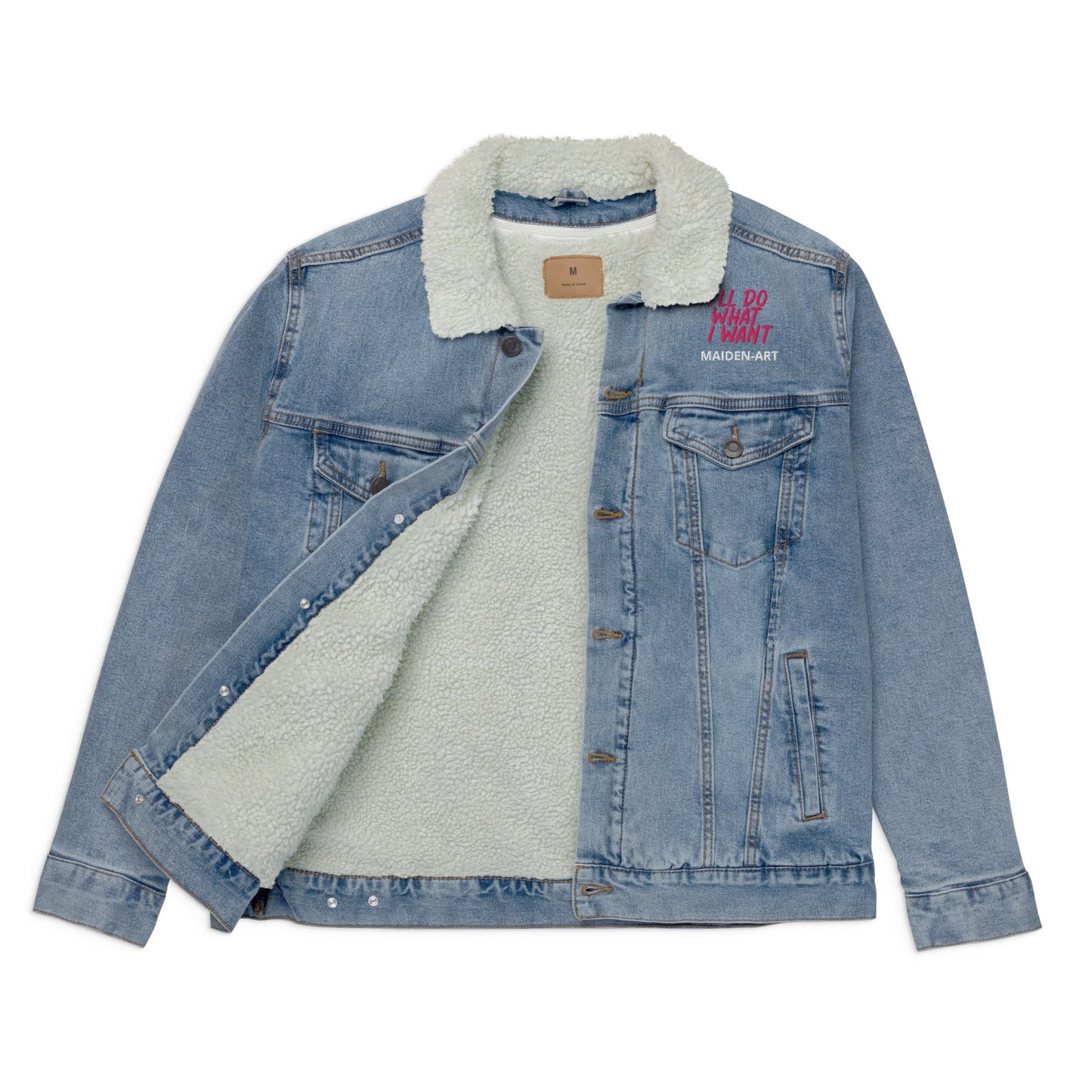 Denim Sherpa Lined Unisex Jacket REBEL GIRL