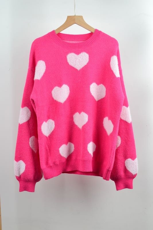 Heart Sweater Casual Knitwear Sweater