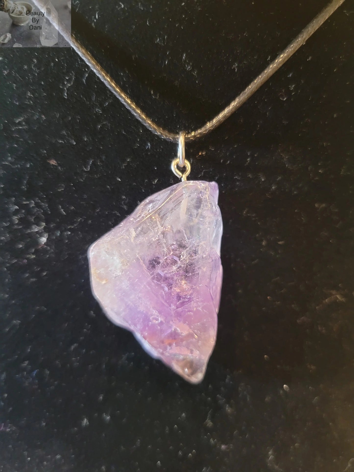 Natural Amethyst Crystal Necklace with Genuine Stone