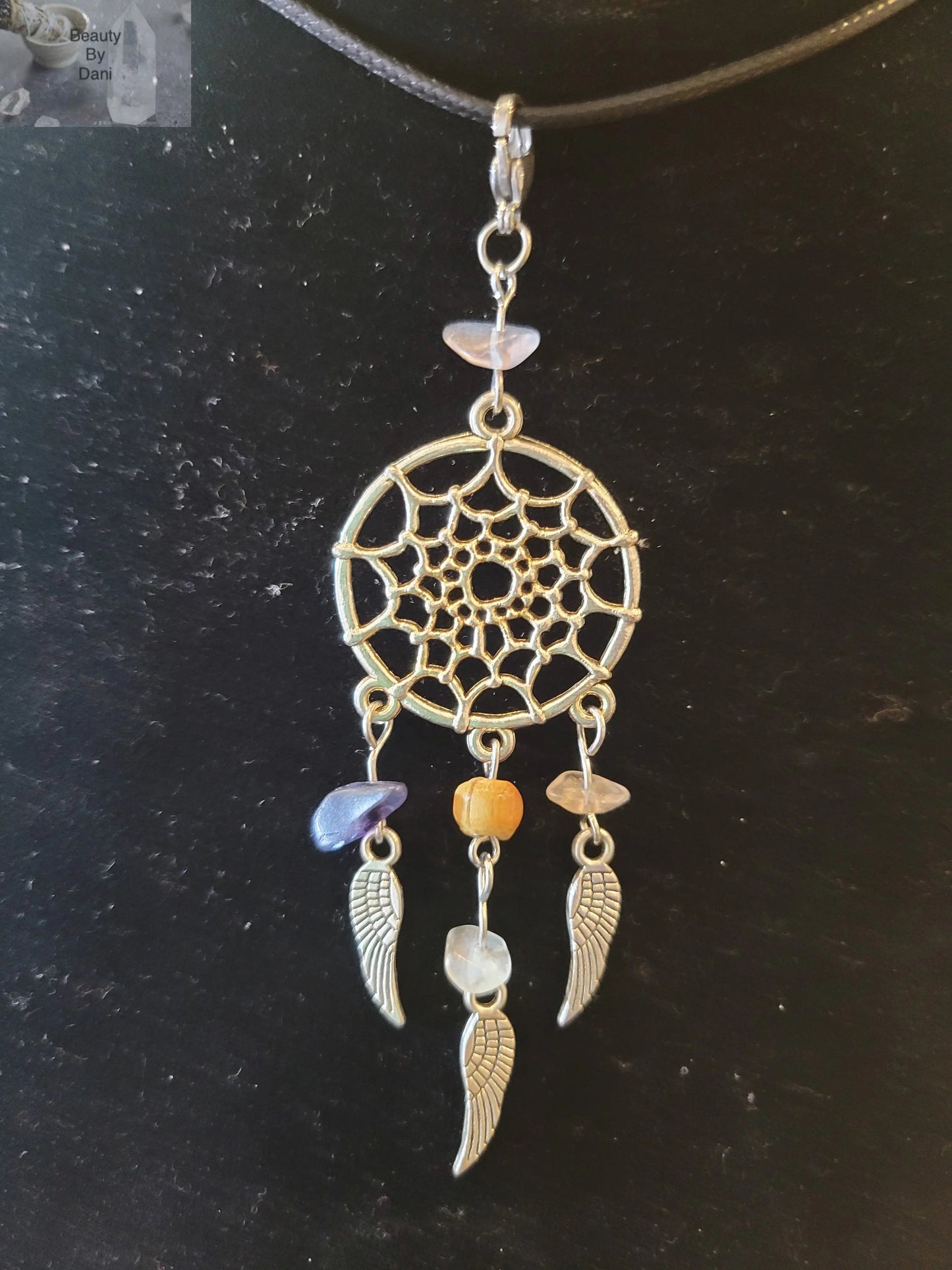 Amethyst Dreamcatcher Necklace Healing Gemstone Jewelry
