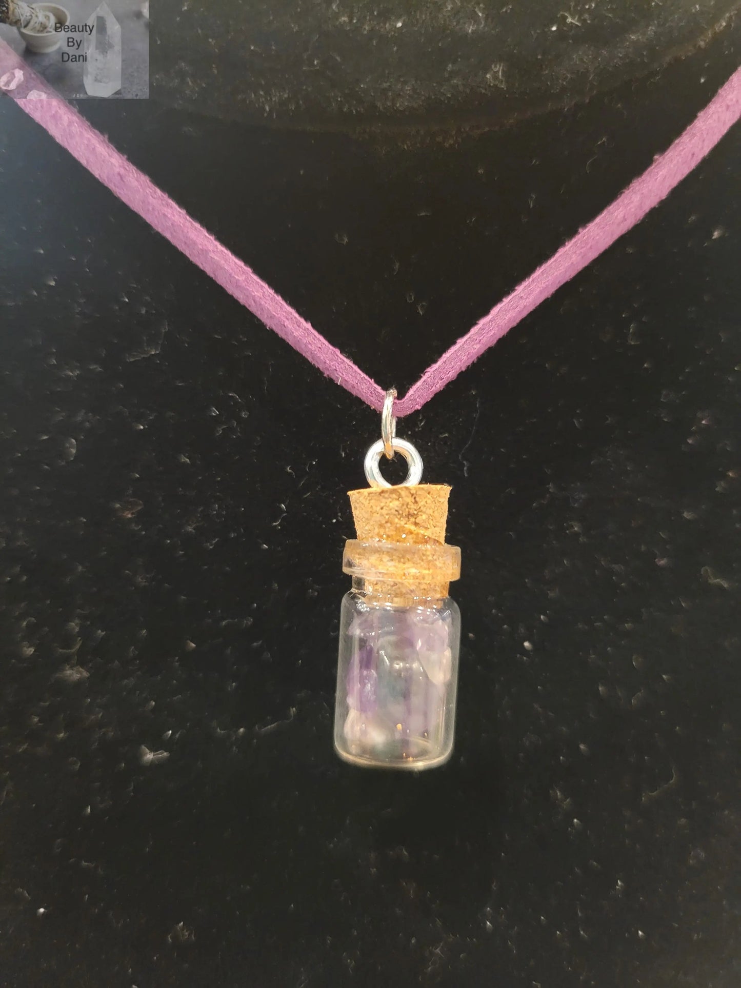 Amethyst Calming Energy Necklace Natural Stone Jewelry Beauty by Dani