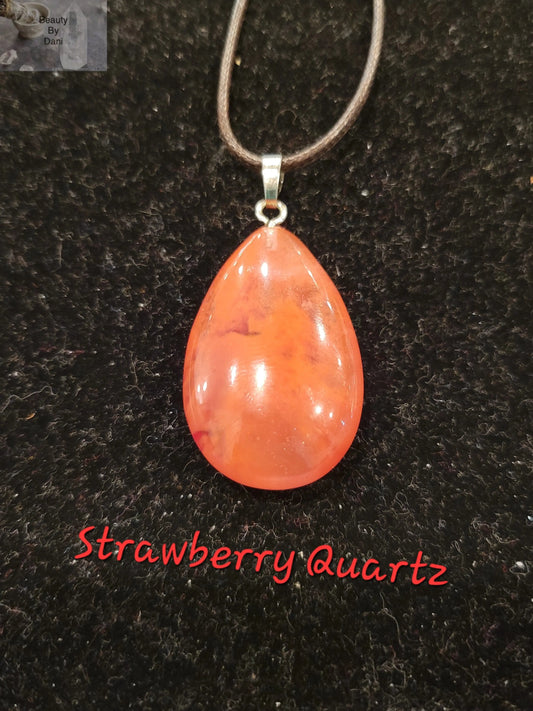 Strawberry Quartz Elegant Necklace by Beauty by Dani