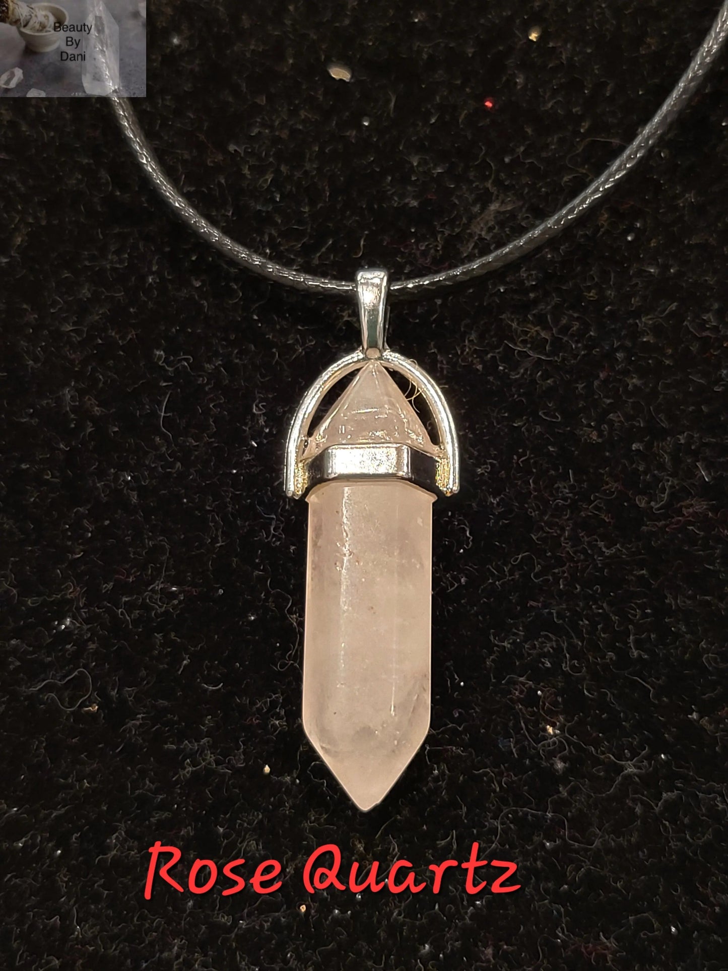 Rose Quartz Healing Necklace Genuine Stone Beauty by Dani