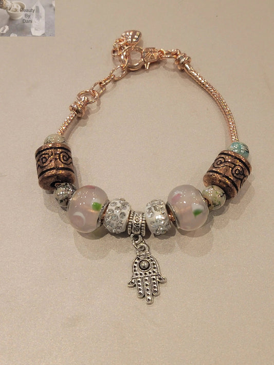 Rose Gold Stainless Steel Charm Bracelet Beauty by Dani