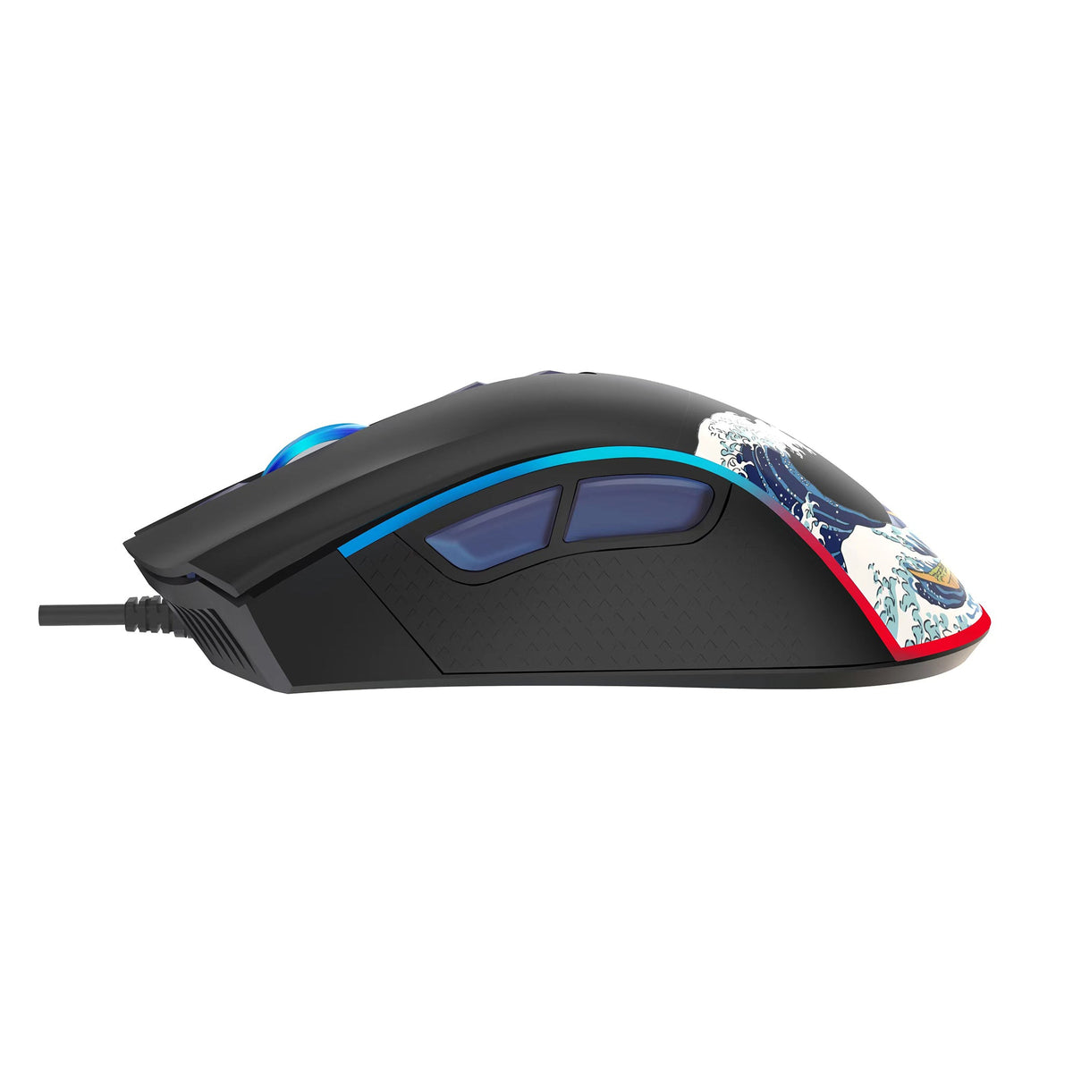 Kanagawa Themed Programmable Wired Gaming Mouse with 7 Buttons XVX G705