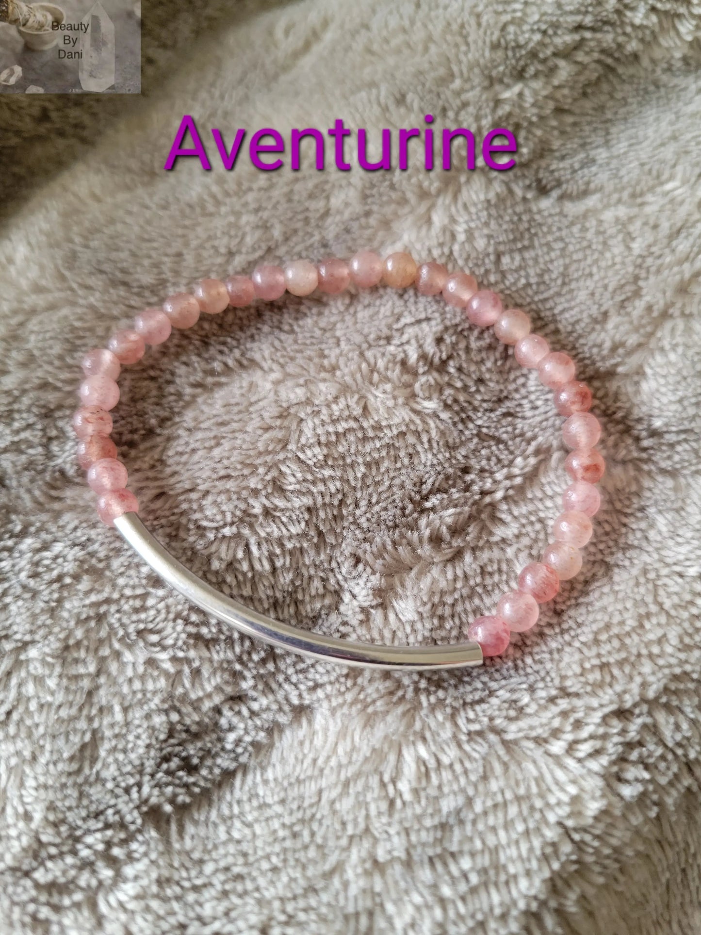 Aventurine 6mm Prosperity Bracelet with Stainless Steel Spacer