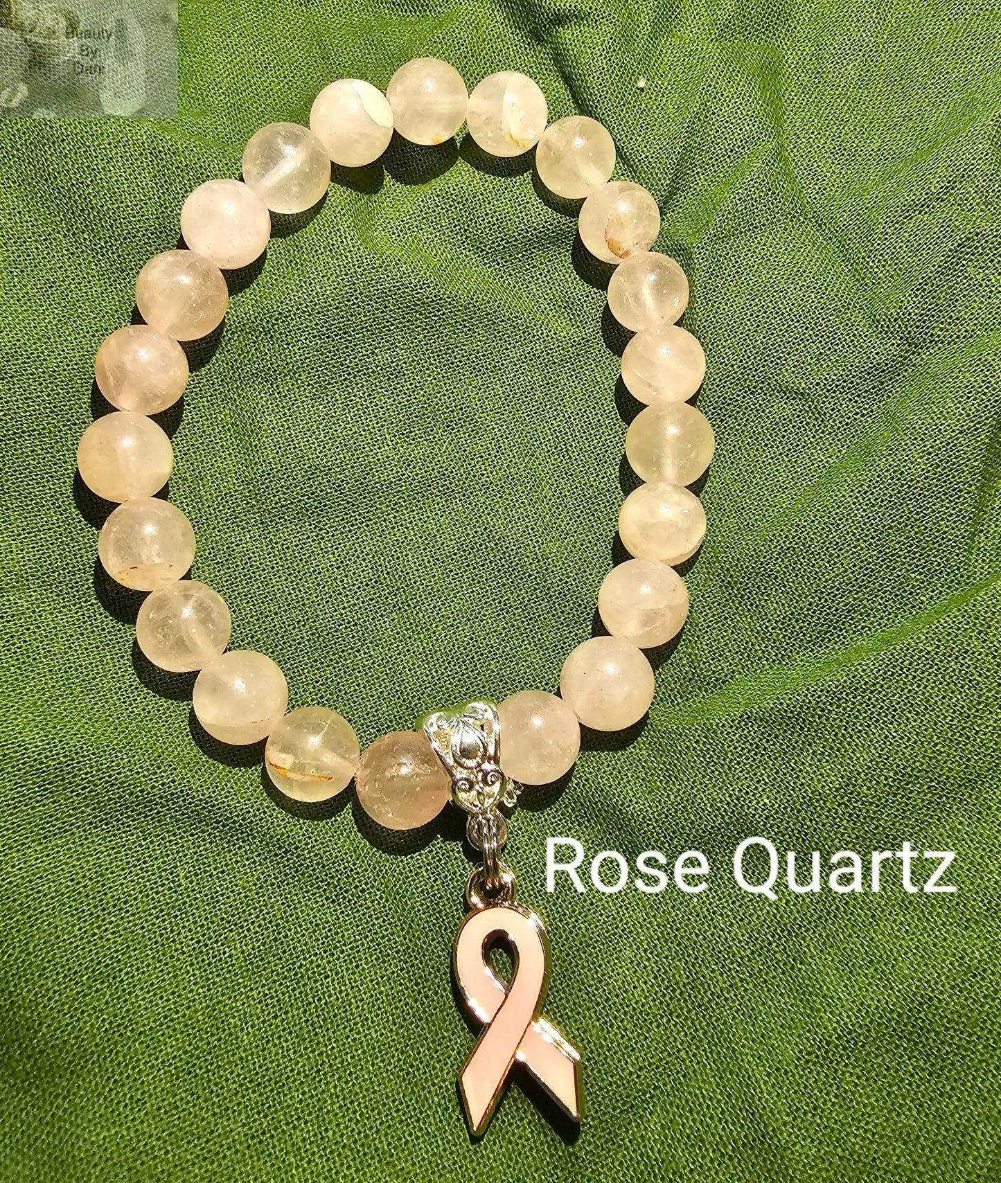 Rose Quartz Healing Bracelet Breast Cancer Awareness by Beauty by Dani