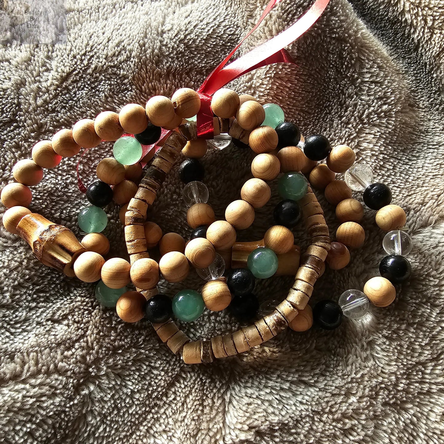 Aventurine Natural Wood Bead Bracelet Set
