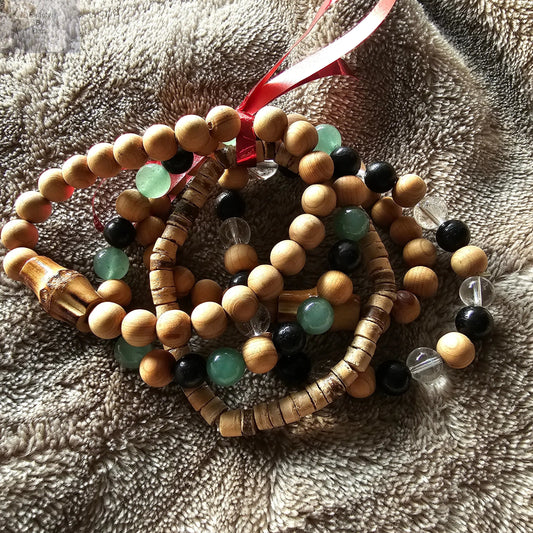 Aventurine Natural Wood Bead Bracelet Set