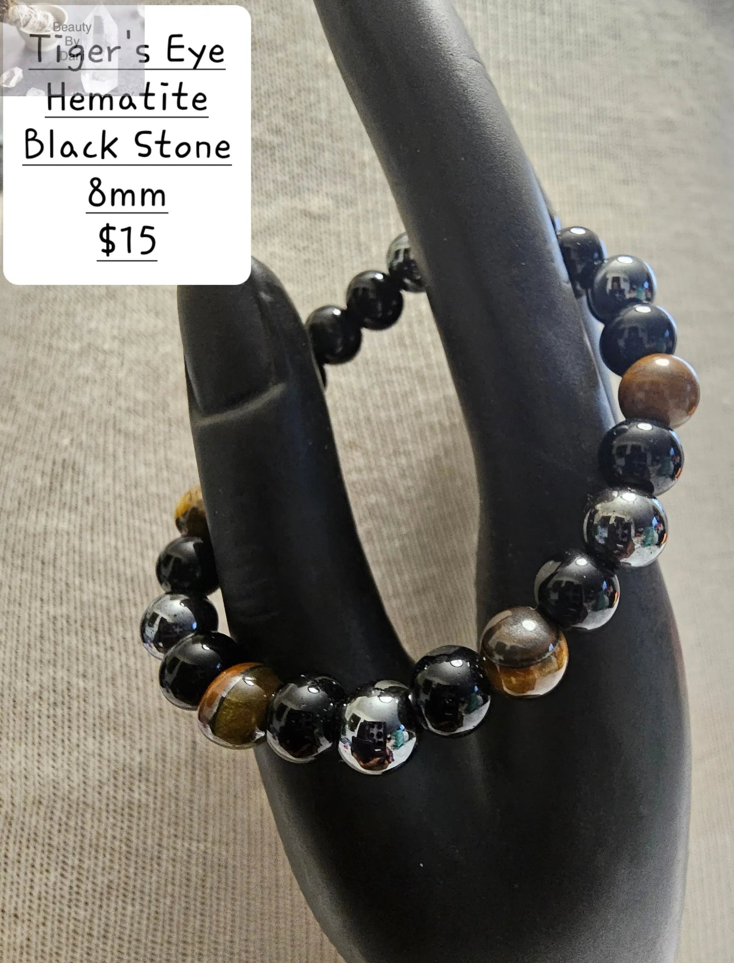Hematite Tiger's Eye Black Stone Bracelet Natural Stones Jewelry
