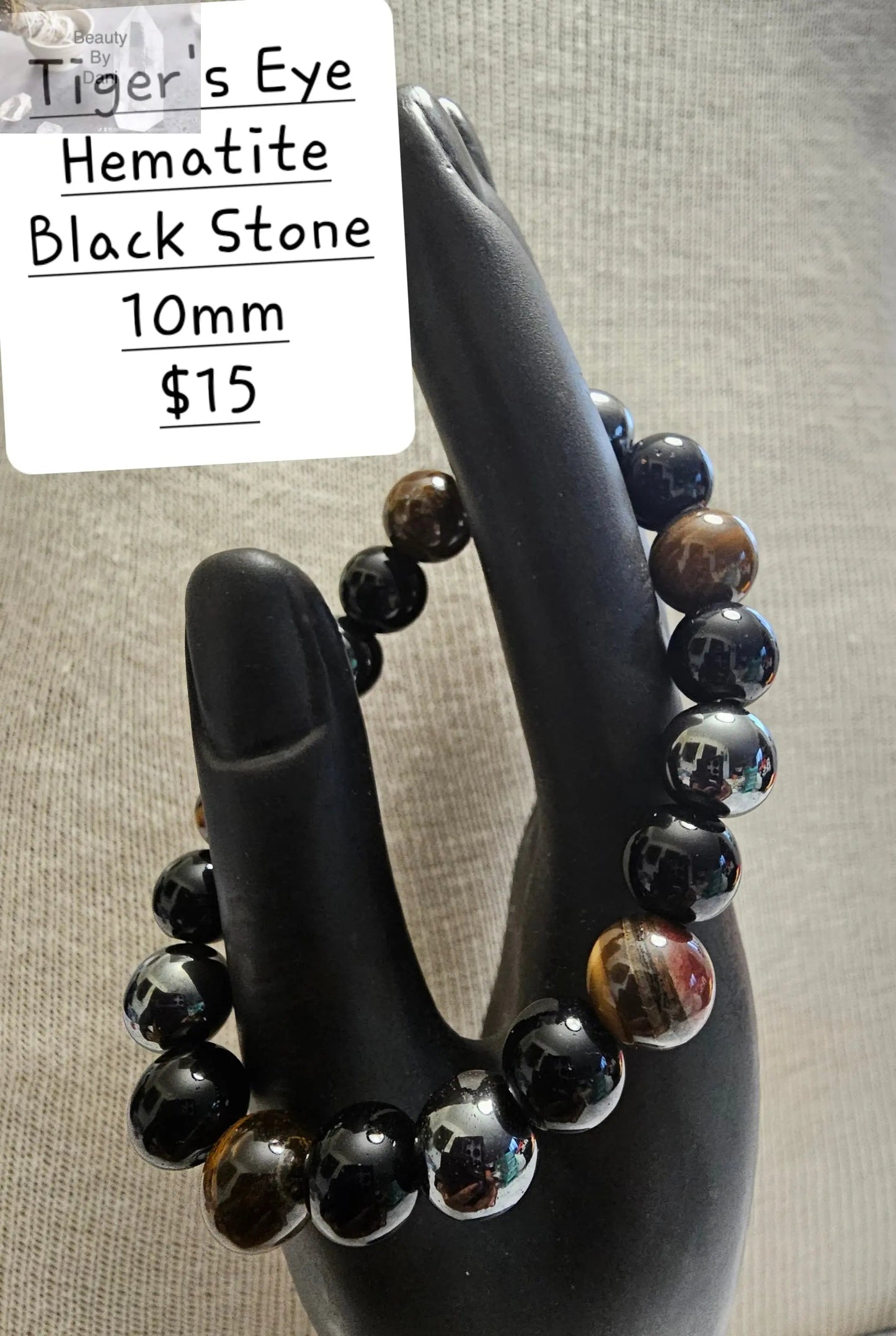 Hematite Tiger's Eye Black Stone Bracelet Natural Stones Jewelry