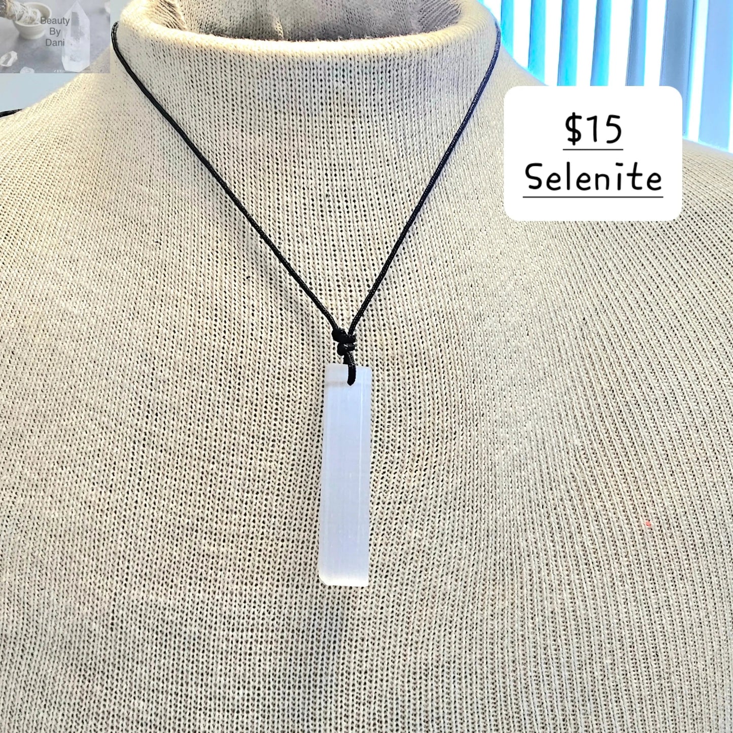 Adjustable Selenite Length Necklace Beauty by Dani