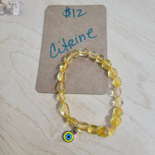 Citrine Evil Eye Protection Bracelet Authentic Beads Beauty by Dani
