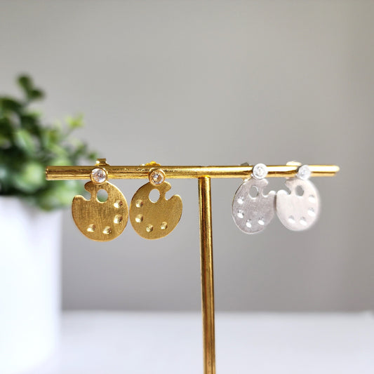 Color Palette 18K Gold Plated Dangle Stud Earrings