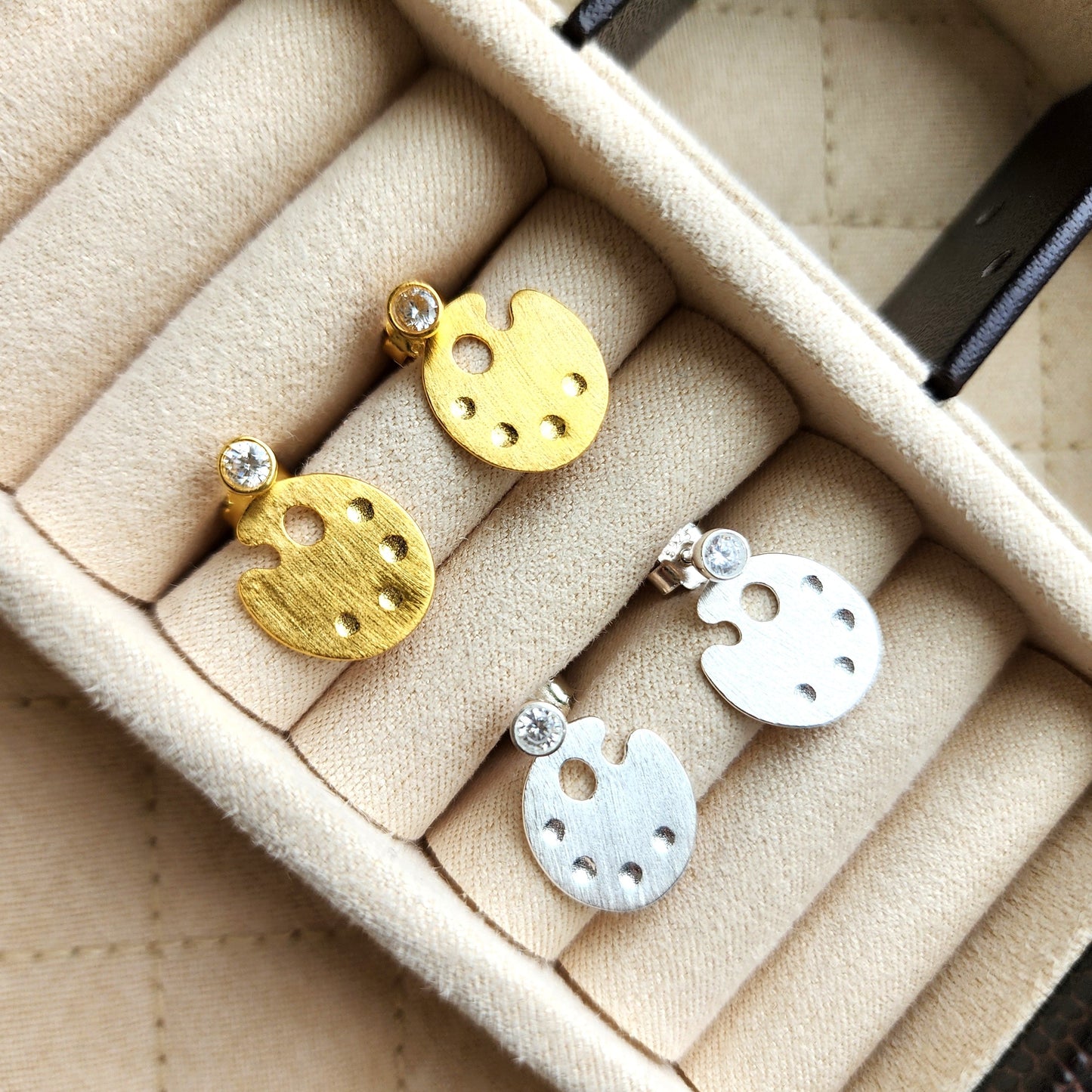 Color Palette 18K Gold Plated Dangle Stud Earrings