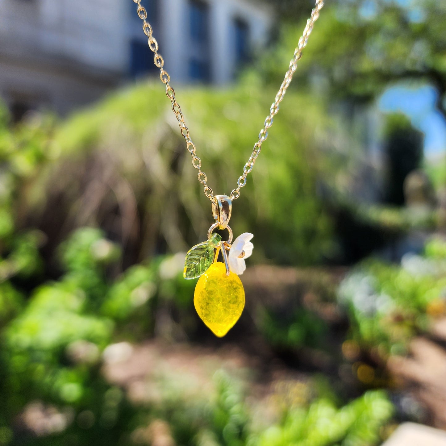 Custom Lemon 14K Gold/925 Silver Plated Citrus Fruit Necklace