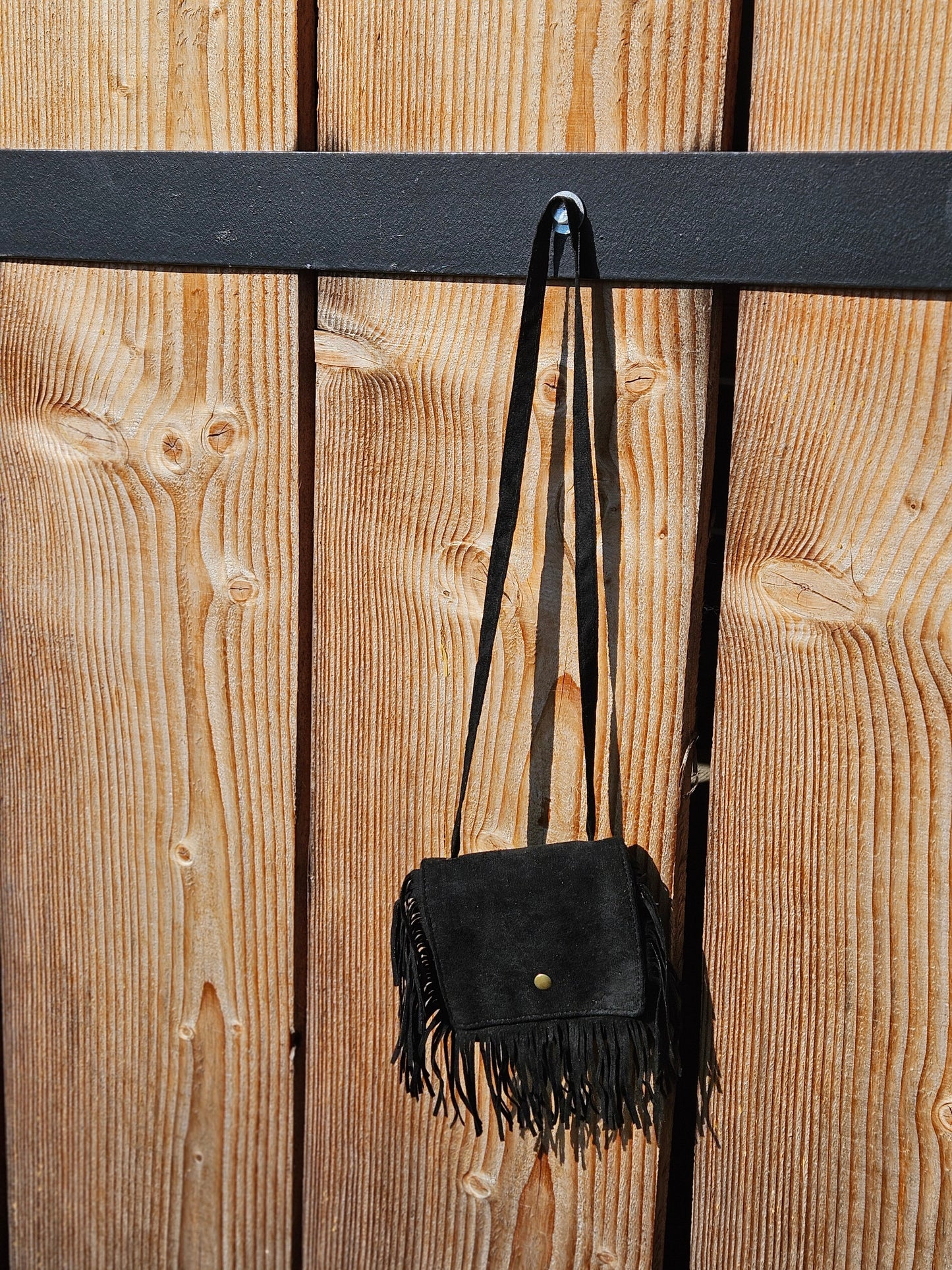 Mini Faux Suede Fringe Purse with Adjustable Strap