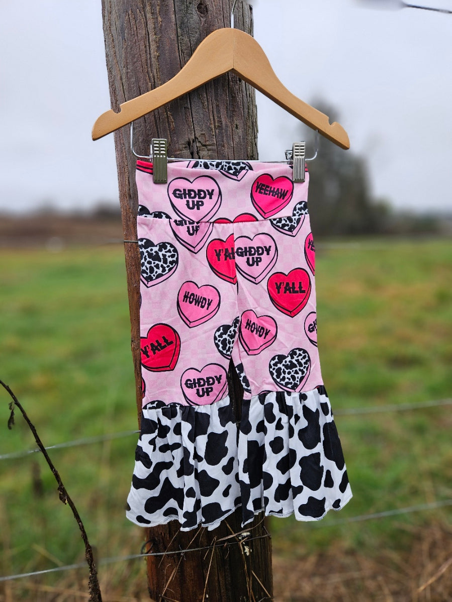 Valentine's Howdy Candy Heart Print Bell Bottoms Country Chic Baby Co