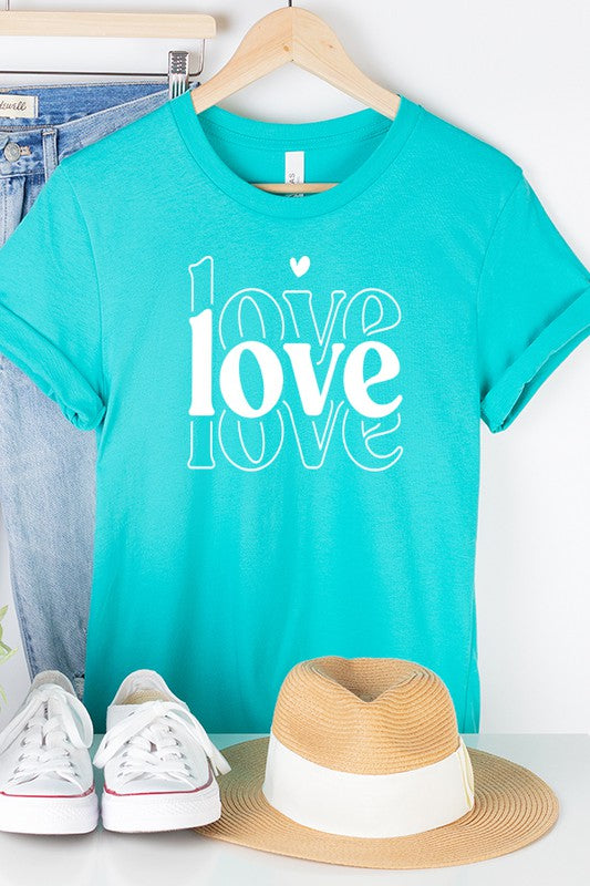 Love Stack Tiny Heart Tee Valentine's Day T-Shirt Bella Canvas