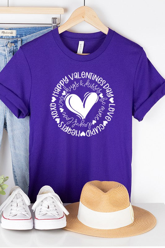 Valentine's Day Circle Graphic Key Attribute Tee Bella Canvas