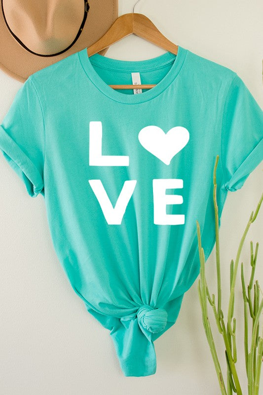 Love Block Heart Tee Unisex T-Shirt Bella Canvas