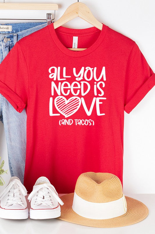 Love Tacos Valentine's Day Tee Bella Canvas Unisex