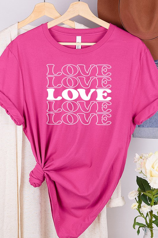 Valentine's Day Love Long Stack Tee Unisex T-Shirt Bella Canvas