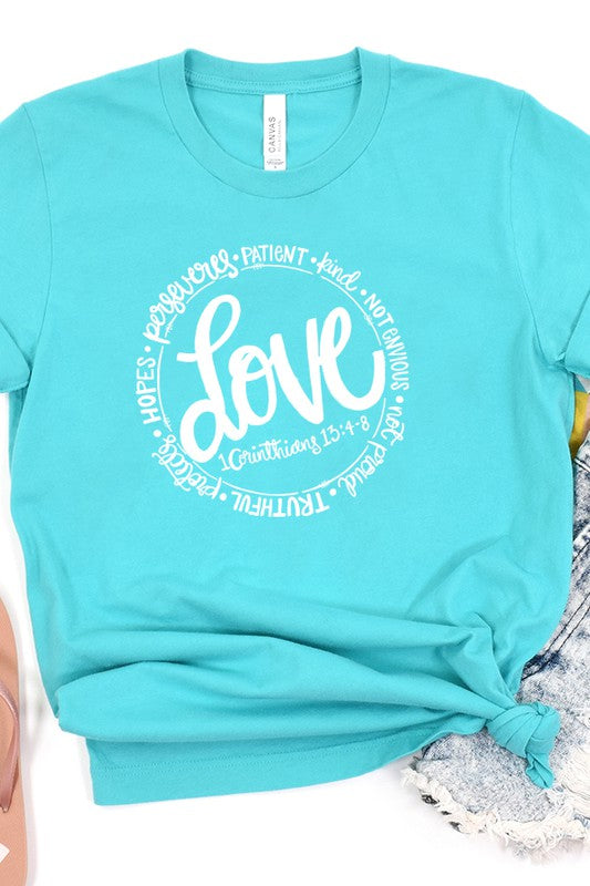 Love Patient Kind Circle Tee Bella Canvas Unisex T-Shirt