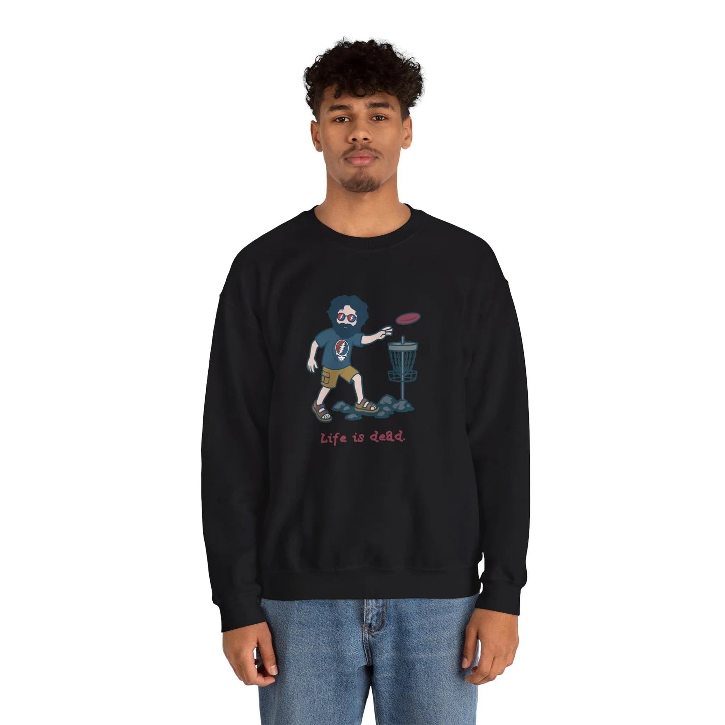 Disc Golfin' Jerry Life is dead Crewneck Sweatshirt