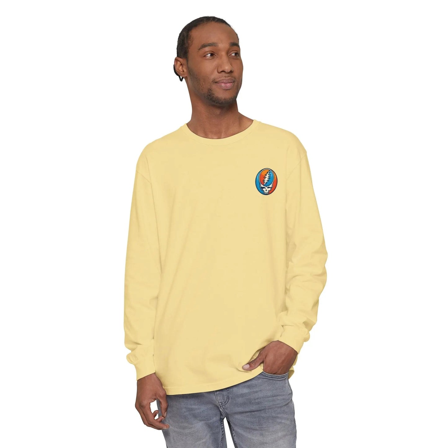 Twisted Stealie Garment-dyed Long Sleeve T-Shirt Vineyard Collection