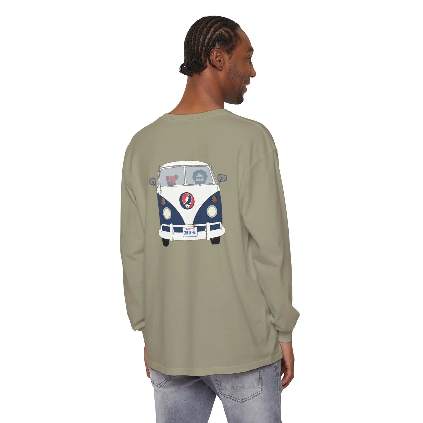 Jerry's Takin' The Bus Garment-dyed Long Sleeve T-Shirt Vineyard Collection