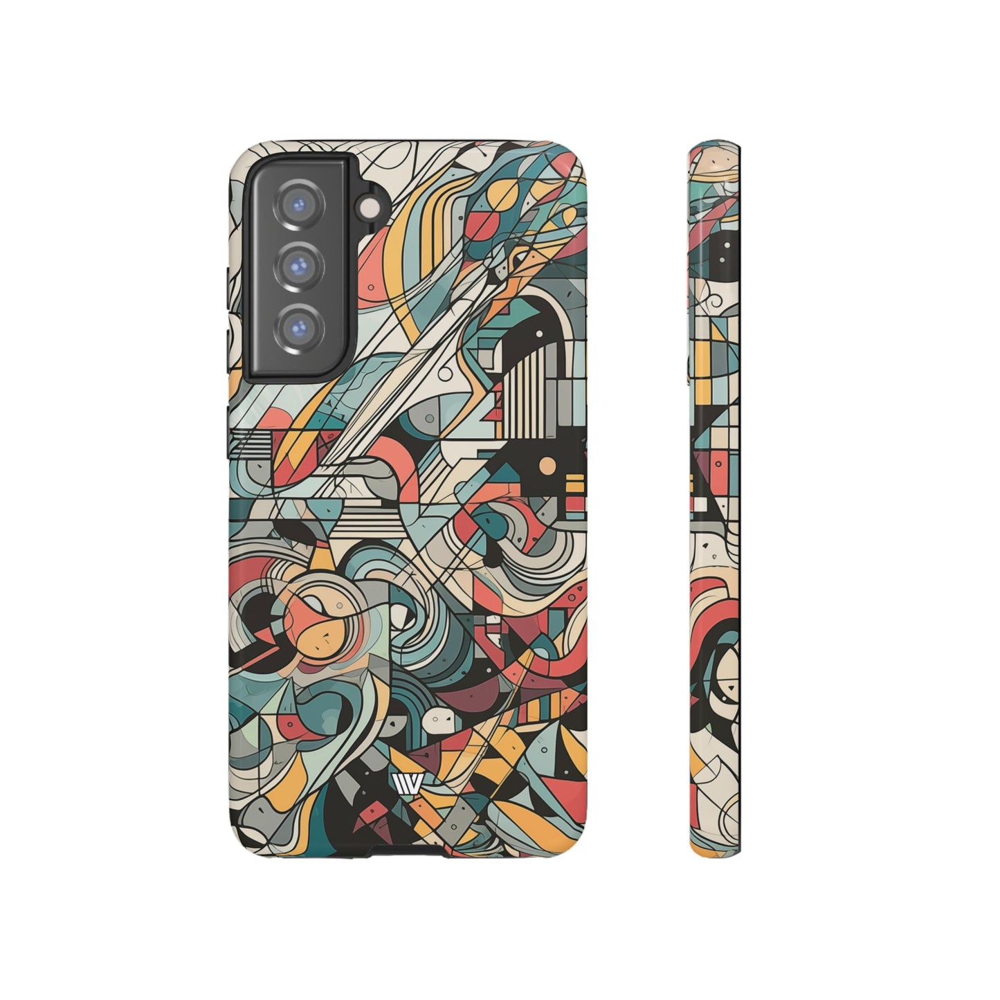 Abstract Doodle Tough Phone Case Dual-Layer Protection