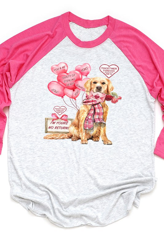 Valentine's Day Raglan 3/4 Sleeve Top Next Level
