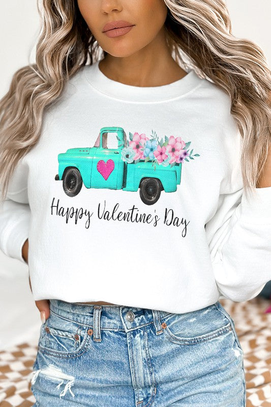 Pink Heart Truck Sweatshirt Gildan Unisex Sweatshirt