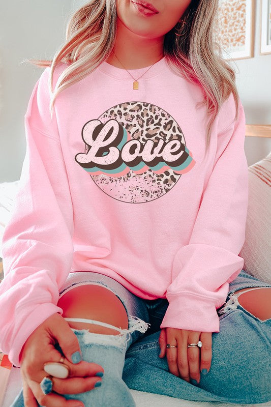 Love Speckled Circle Sweatshirt Valentine's Day Gildan Unisex