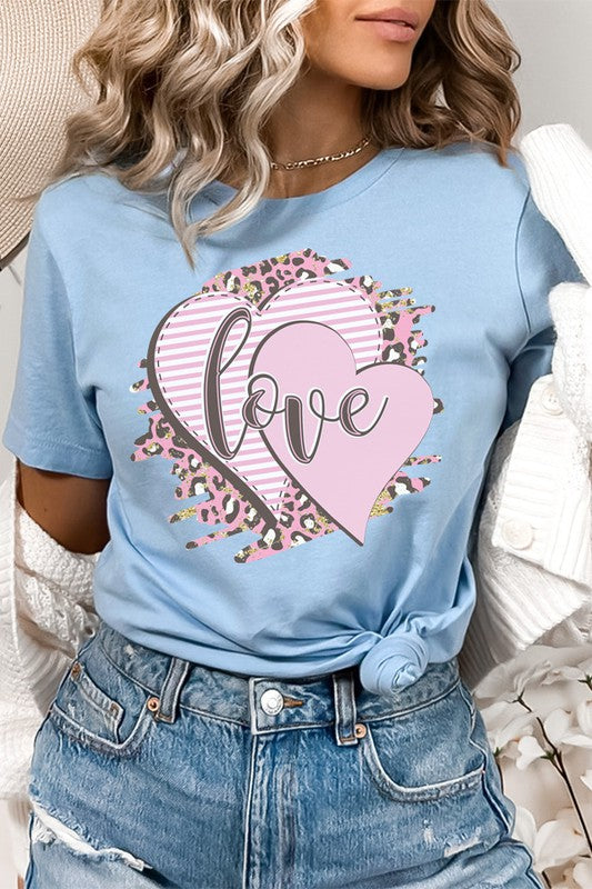 Soft Pink Heart Tee Valentine's Day Love T-Shirt Bella Canvas