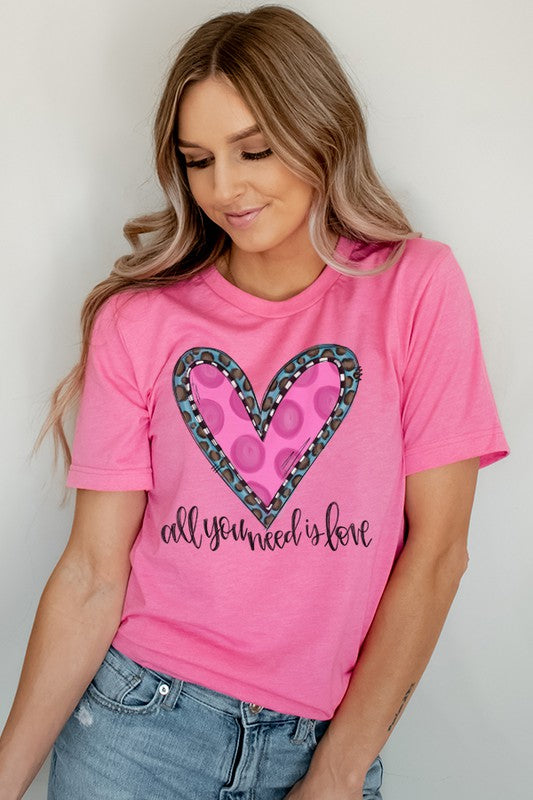 Love Heart All You Need is Love Tee Bella Canvas Unisex