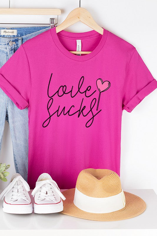 Love Sucks Sucker Tee Valentine's Day Unisex T-Shirt Bella Canvas