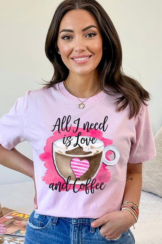 Love and Coffee Valentine's Day Tee Bella Canvas Unisex