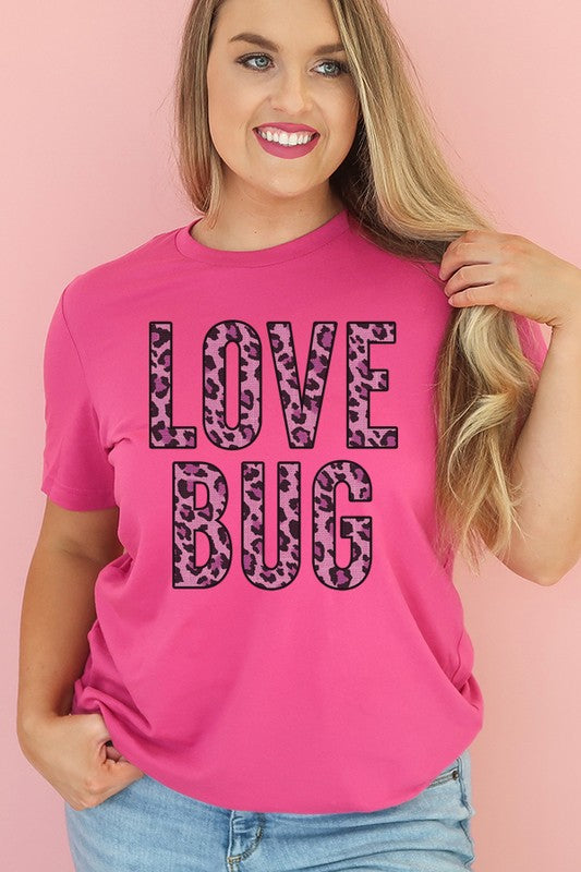 Pink Love Bug Graphic Tee Valentine's Day Bella Canvas Unisex