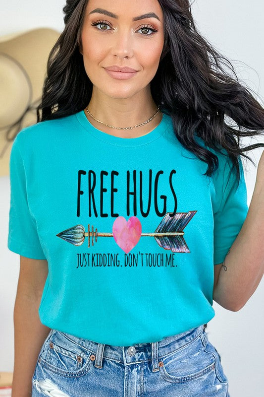 Valentine's Day Free Hugs Just Kidding Tee Unisex Bella Canvas