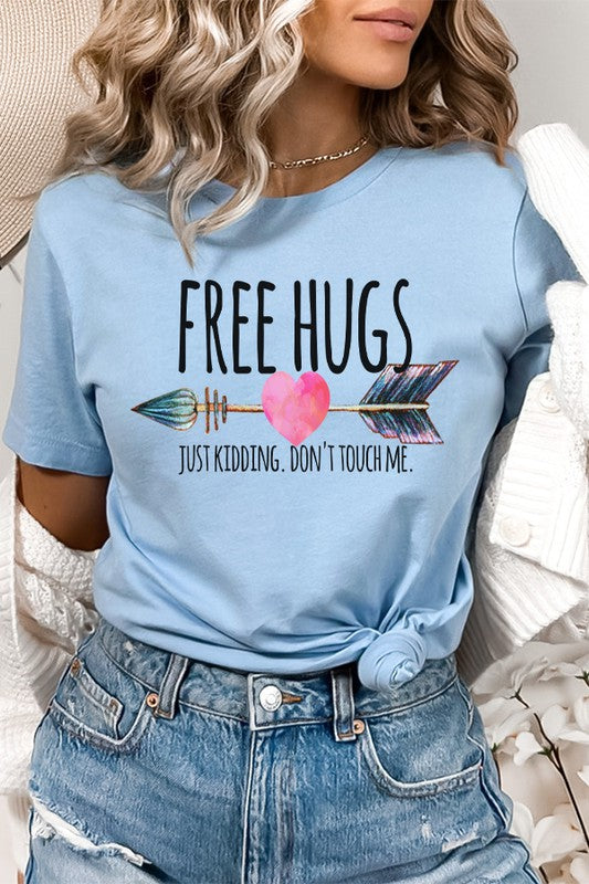Valentine's Day Free Hugs Just Kidding Tee Unisex Bella Canvas