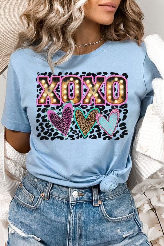 Valentine's Day Leopard Block Tee Unisex Bella Canvas