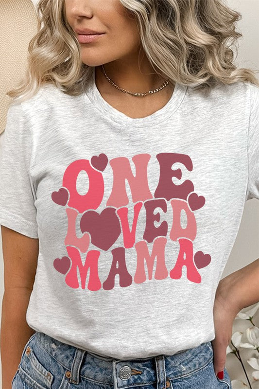 Valentine's Day One Loved Mama Doodle Tee Unisex T-Shirt Bella Canvas