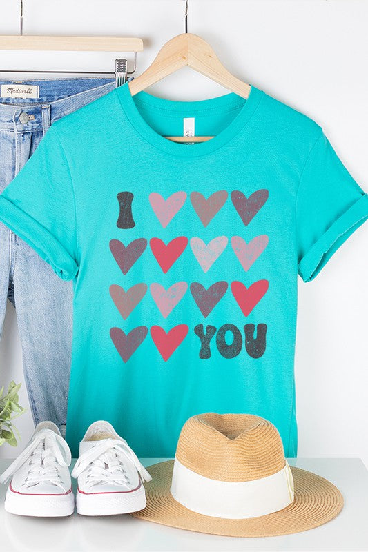 I Heart You Graphic Tee Valentine's Day Bella Canvas Unisex