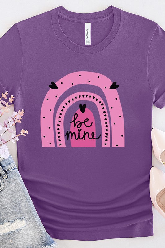 Be Mine Rainbow Graphic Tee Unisex T-Shirt Bella Canvas