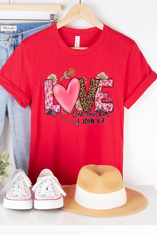 Love One Another Graphic Tee Valentine’s Day Bella Canvas Unisex